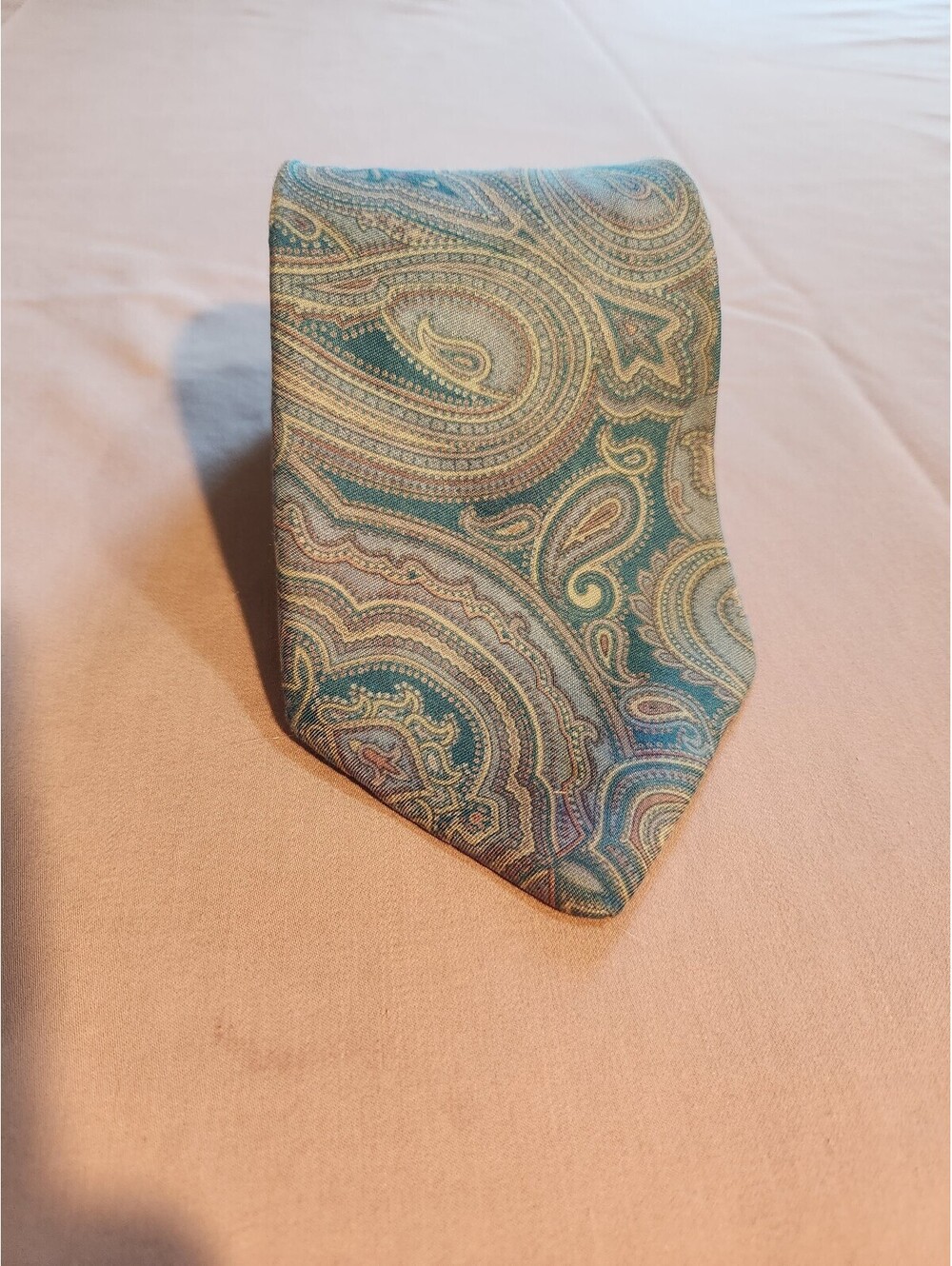 Stafford Men's Silk Paisley Pattern Tie Blue and Lavender